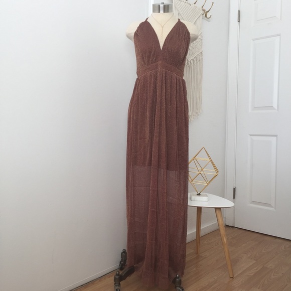 NWT Mauve Homecoming Prom Shimmer Maxi Dress - Picture 2 of 3